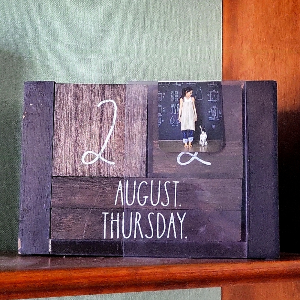 RAE DUNN Rustic Wood Block Calendar